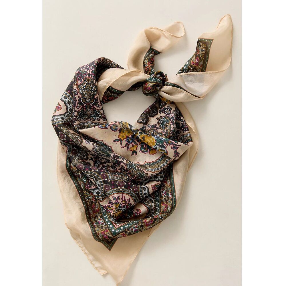 Free People So Silk Printed Bandana Scarf Tube Top Belt Paisley Wrap OS 291147
